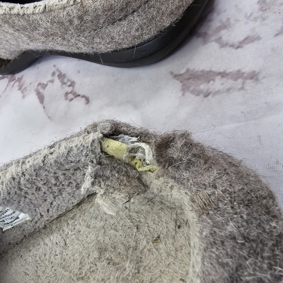 LL Bean Slippers Women 7 Gray Brown Dog Wool Felted Slip On Clog Daybreak - Picture 6 of 10